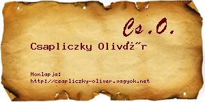 Csapliczky Olivér névjegykártya