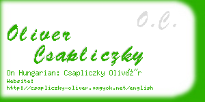 oliver csapliczky business card